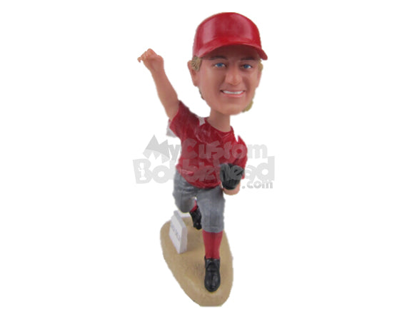 Custom Bobblehead Male Baseball Pitcher In His Follow Through After Pitching The Ball - Sports & Hobbies Baseball & Softball Personalized Bobblehead & Cake Topper Custom Bobblehead Male Baseball Pitcher In His Follow Through After Pitching The Ball - Sports & Hobbies Baseball & Softball Personalized Bobblehead & Cake Topper